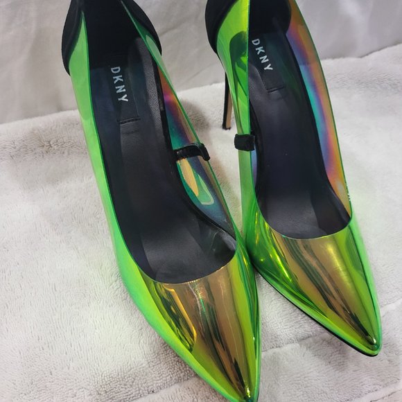 DKNY Green Irridescent Clear Heels - Picture 6 of 7
